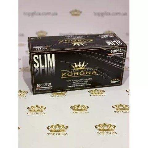 Ящик гільз для набивання сигарет тютюном Korona Slim 500 шт купити у 【TOPGILZA.com.ua】